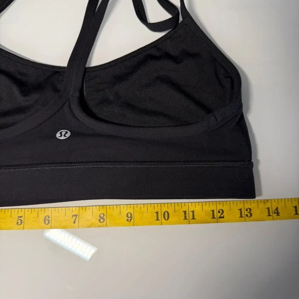 Lululemon Black Racerback Light Support Flow Y Bra Nulu Yoga Sports Bra Size 8 - Picture 4 of 5